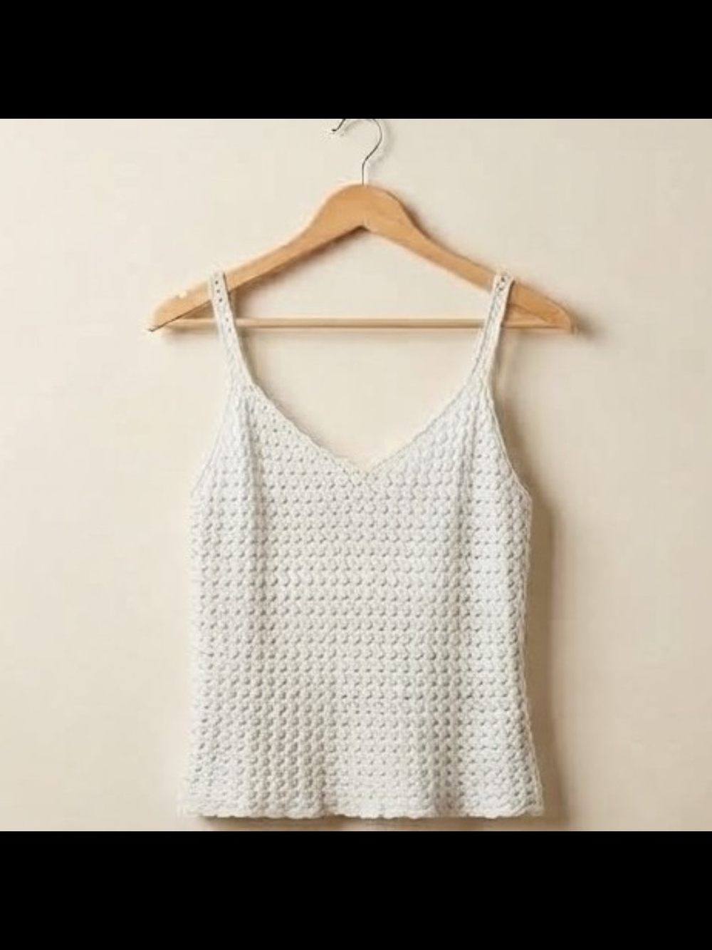 Lauren Ralph Lauren Silk Cotton Crochet Camisole Tank Top Cream White
